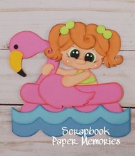 Paper piecing for scrapbook pages, Summer theme, girl design, pool, appliques