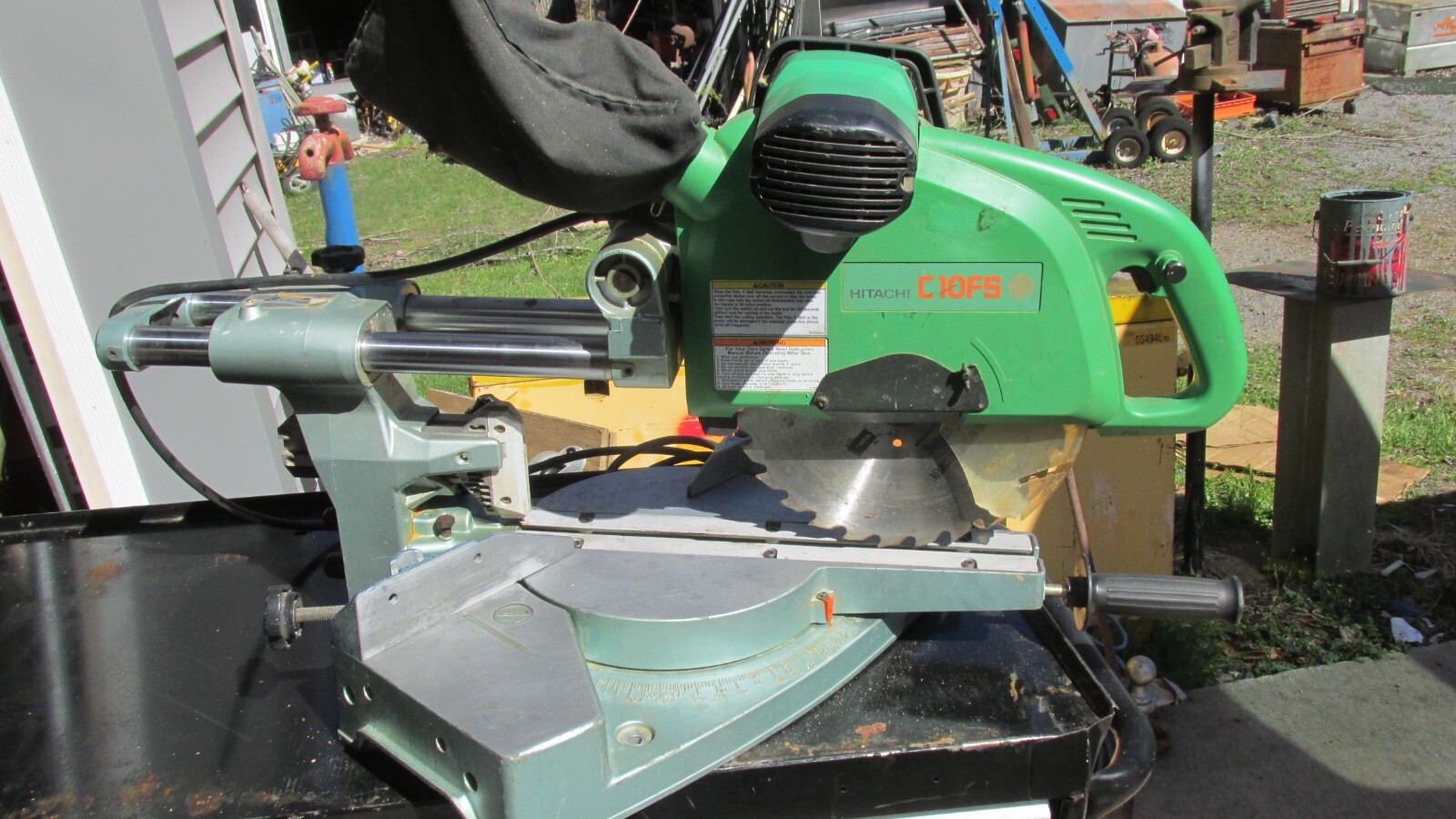 VTG. HITACHI 10" SLIDING DUAL BEVEL COMPOUND MITER SAW C10FS eBay