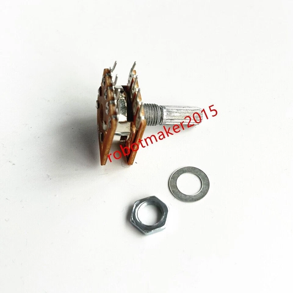 2Pcs 100K B100K 104 8 Pins Dual Stereo Potentiometer Double Rotary shaft=20mm - Image 2 of 4