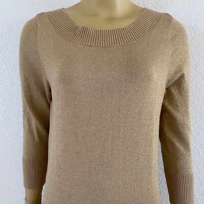 Michael Kors Sweater Dress Gold (Toffee) Metallic Sz Med - 0132