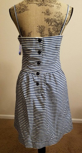 Abito polo Ralph Lauren donna da crociera a righe cotone blu/bianco taglia 10 - Foto 4 di 9
