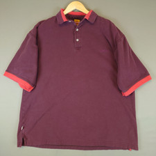 VINTAGE Y2K 2000s Mecca Maroon Short Sleeve Polo Shirt Men's 100 Cotton Size XL