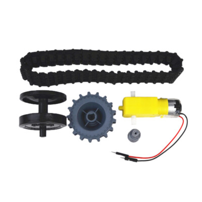 Kunststoff Tank Schienen Förderband TT Motor Räder Set für DIY Tankfahrzeuge