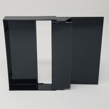 5 Cassette Tape Cases - Black Front  Black No Posts Back - Empty Plastic