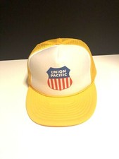 Yellow Union Pacific Vintage Railroad Snapback Trucker Cap Hat
