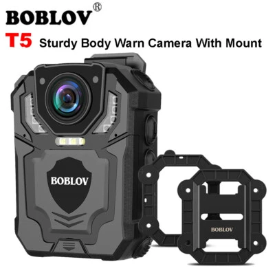 BOBLOV 1296P police Body Camera with Audio Recorder Law Enforcement + back Clips