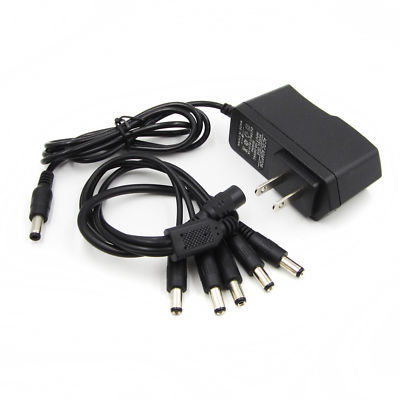 9V Effect Pedal Power AC DC Adapter US Plug w/ 5 Way Kette Splitte Kabel ASS