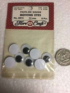 Fibre Craft Paste On Eyes