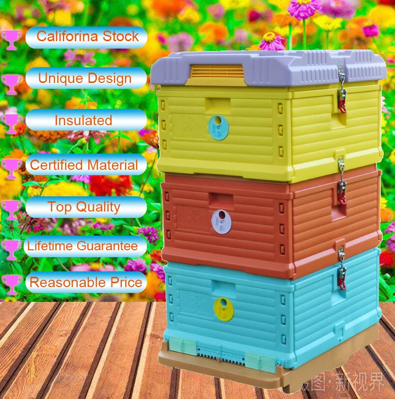 Colmenas de plástico aisladas para abejas casa Langstroth colmena para abejas casa cajas de apicultura nuevas Foto 2 de 4