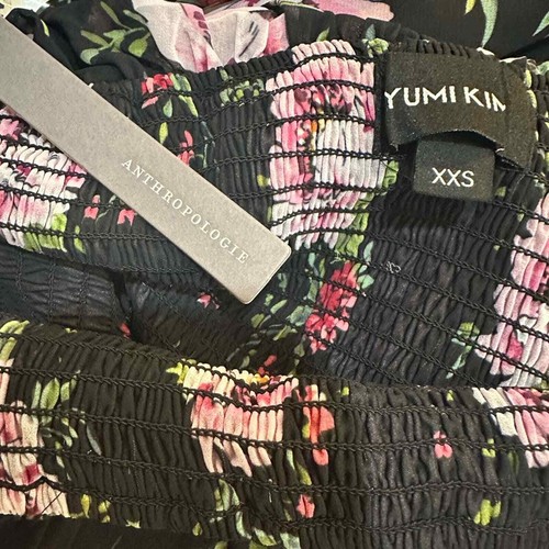 Yumi Kim Anthropologie Chantal Black Floral Maternity Midi Dress XXS 0 NWT - Picture 7 of 11