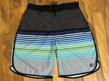 Wave Zone Men  s Medium Surf Board Shorts Swim Trunks Lined Beach Drawstring 32  