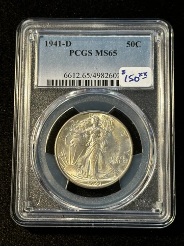 1941 D WALKING LIBERTY HALF DOLLAR PCGS MS 65