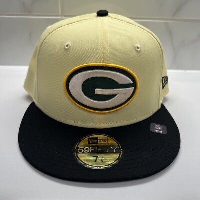 New Era 59FIFTY Green Bay Packers Pastel Yellow Color Pack Fitted Cap Hat 7 3/8