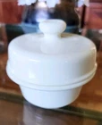 Vintage 1950's French Opalex Milk Glass Lidded Pate Butter Terrine