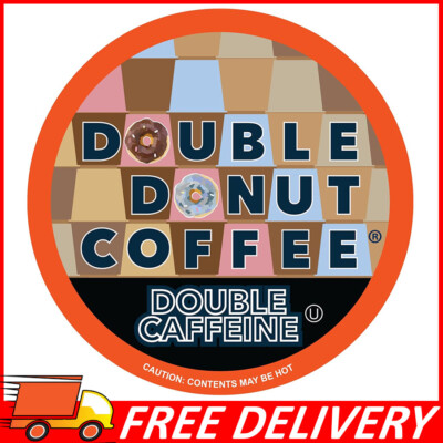 Double Donut High Caffeine Coffee Pods Extra Strong Double Caffeine K Cup 80ct