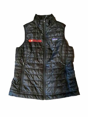 PATAGONIA 84242 Nano Puff Black Quilted Vest Womens Size M Medium With LOGO  EUC