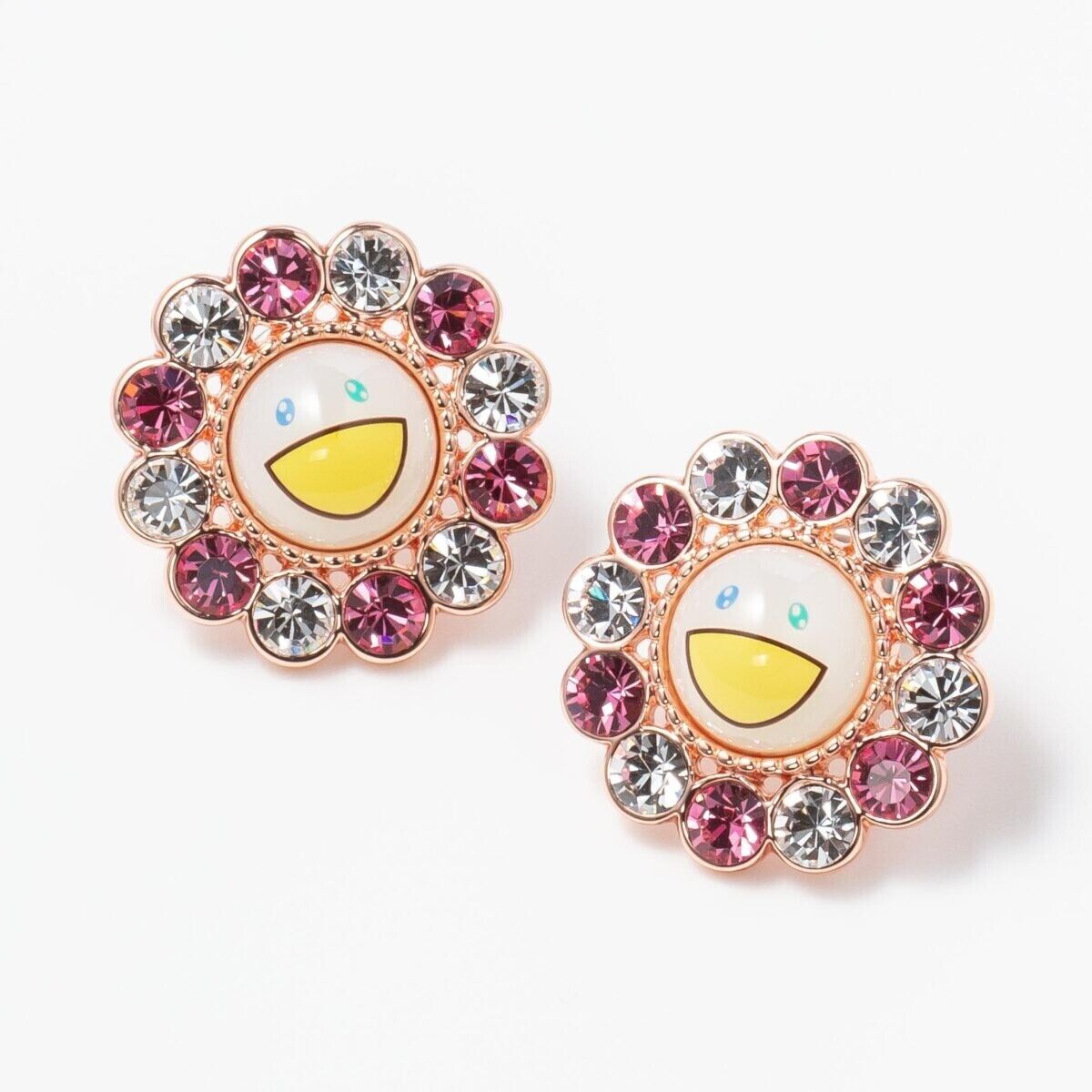 Takashi Murakami X Liquem Flower Earrings Pink White From Takashi Murakami X Liquem Flower Earrings Pink White From