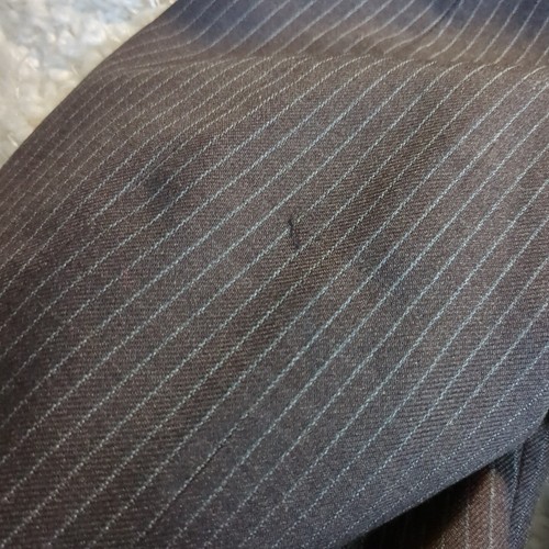 Vintage Suit 3 Piece 46 L Brown Jacket Vest Pants Stripe - Picture 9 of 18
