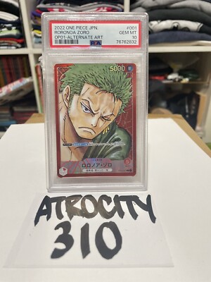 2022 ONE PIECE Roronoa Zoro ゾロ PSA10 US SELLER PSA 10 2022 One Piece TCG Zoro Alt Art OP-01 Card