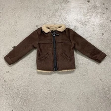 MO-SDJK-BN: 1/12 Dark Brown Suede Zipper Jacket with Fur Collar for 6" slim body