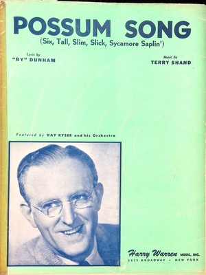 Possum Song Sheet Music Kay Kyser Terry Shand Dunham 1947 Jazz Novelty Song