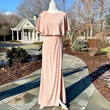NWT Anthropologie BHLDN Lena Jersey Flutter Sleeve Maxi Dress Long Blush Pink 2