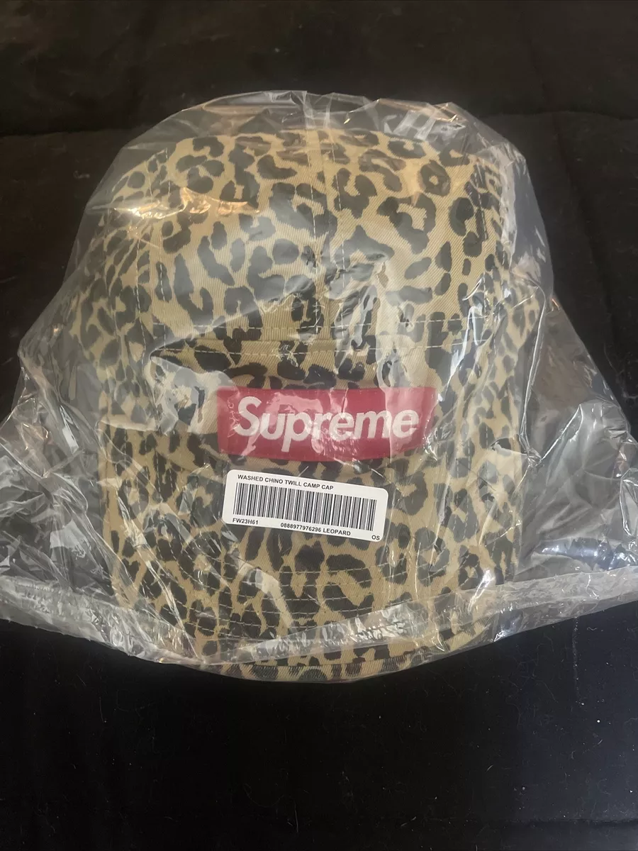 Supreme Washed Chino Twill Camp Cap (FW23) Leopard