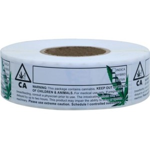 2 Rolls CA Identification Labels 3" x 1" Self-Adhesive 500 Stickers