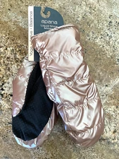 NEW Apana Women's Liquid Shine Mitten Gloves Fleece Lined Warm Size M/L