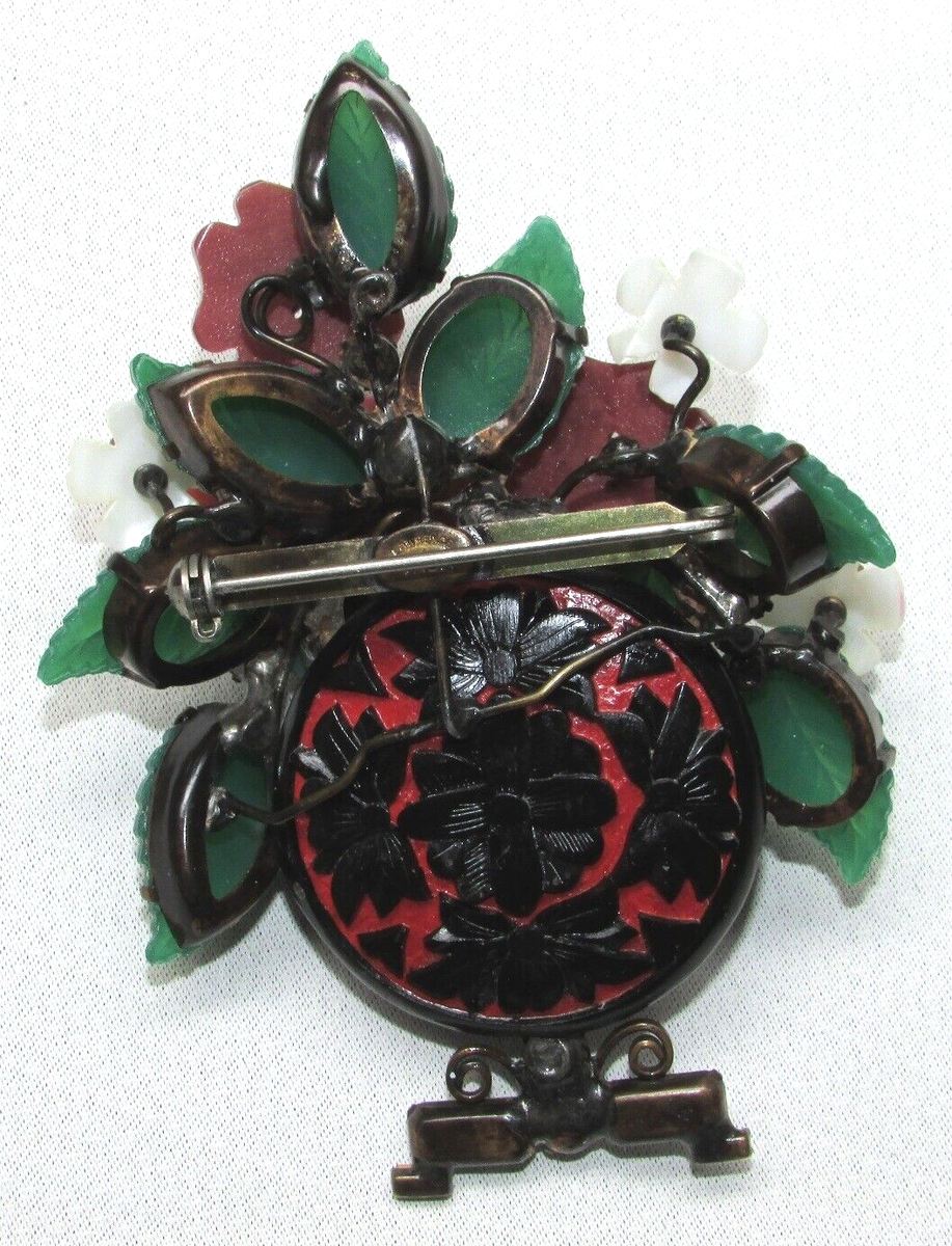 Broche Vintage Araignée Lawrence VRBA | Strass Verts & Transparents - Fait Main Et Signée