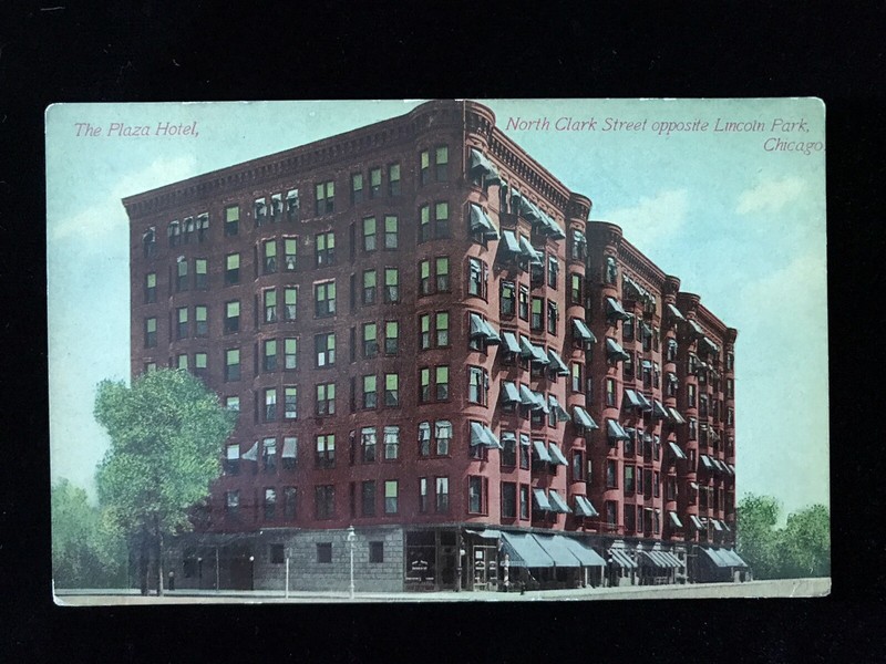 1914 Postcard The Plaza Hotel Lincoln Park Chicago