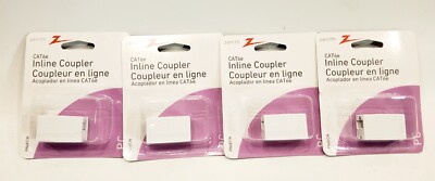 ZENITH PN6ECW T-COUPLER IN-LINE Ethernet In-Line Coupler  CAT6e WHITE LOT OF 4PK