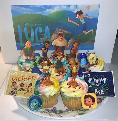 Disney Luca Cake Toppers Set of 14 With 10 Figures Fun! 