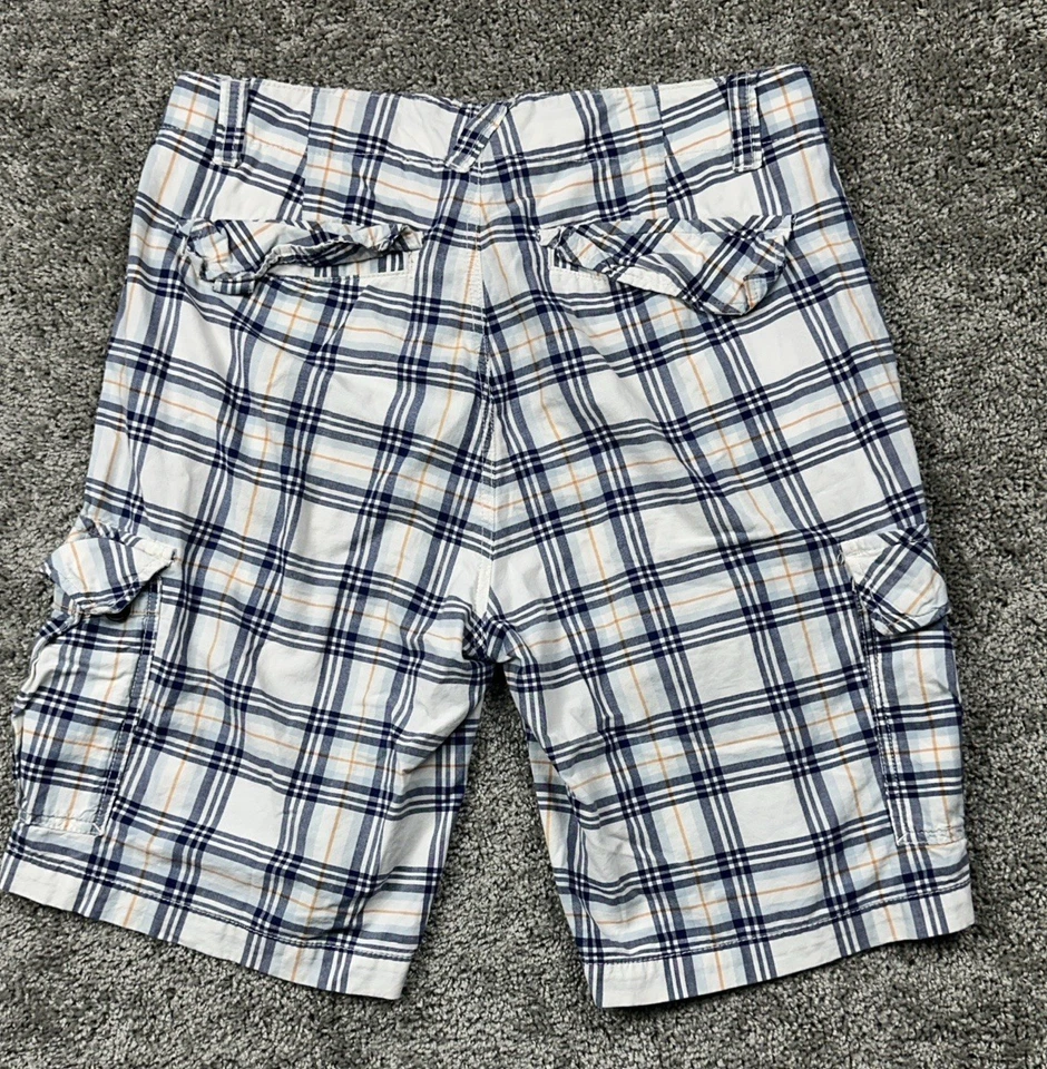Nautica Shorts Mens 34W Plaid Cargo Utility Cotton Pockets Baggy 34x10 - Image 2 of 4