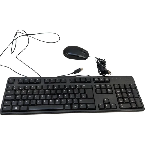 DELL USB Wired UK QWERTY Keyboard and Mouse Set Black  KB212