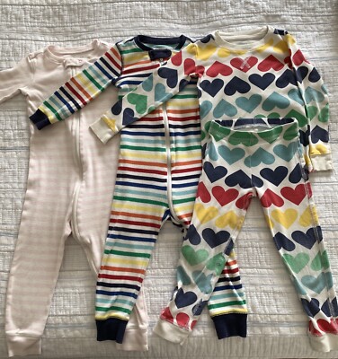 Lot Bundle of 3 Organic Primary Sleepwear PJ Pajamas Size 18-24 months And 2-3T