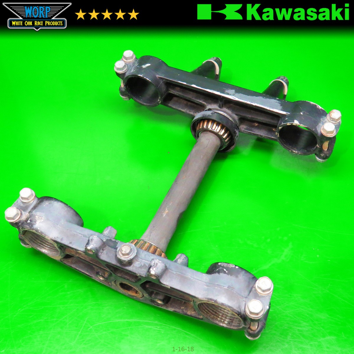 1982-83 KAWASAKI KX125 KX250 TRIPLE CLAMP FORK MOUNT STEERING STEM