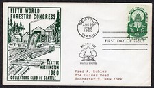 1960 5th World Forestry CONGRESS (1156) - Colletors Club of Seattle FDC  MY96