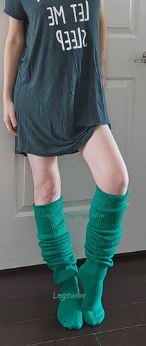 Extra Long Thigh High Slouch Socks Leg Warmer Plus Size Knit Cable Cozy Boot - Picture 89 of 236