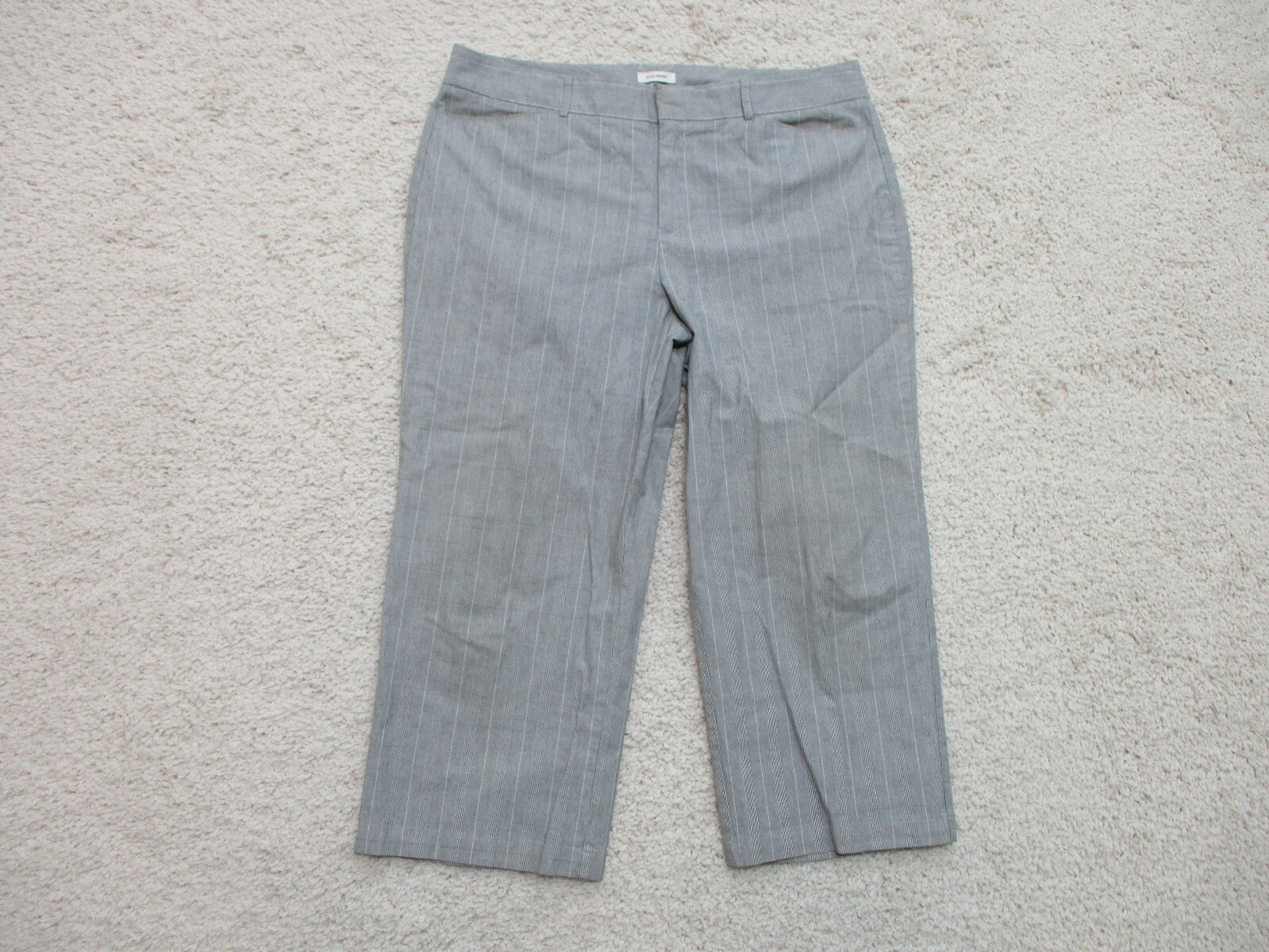 Dockers Pants 16 Womens Regular Size Gray Metro Capri Dress Flat Front Casual A2