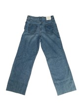 ZARA NEW High Rise/wideleg/relaxed Denim Pant US Size 4 Raw Hem