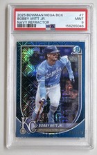 Bobby Witt Jr. 2025 Bowman Mega Box Navy /175 #7 Kansas City Royals PSA 9 Mint