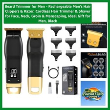 Precision Stainless Steel Beard Trimmer for Men - Safe, Rechargeable  Cordless