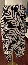 89th And Madison linen wrap skirt black-and-white knee length Small