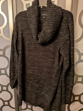 Ab Studio Extra Large Black And Gray Cowl Neck Sweater