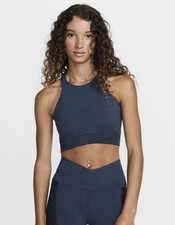 Nike Women's One Twist Light-Support Lightly Lined High-Neck Bra, Blue Size M