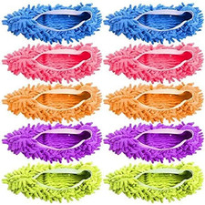 5 Pairs Microfiber Mop Slippers - Reusable Shoe Covers for Easy Floor Cleaning