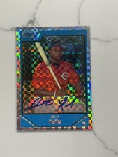 2007 Bowman Chrome Prospects X-Fractor #BC229 Justin Reed Auto /225 Reds Card