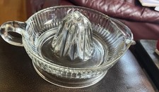 Vintage Clear Glass Hand Juice Reamer Citrus Orange Lemon Juicer Farmhouse