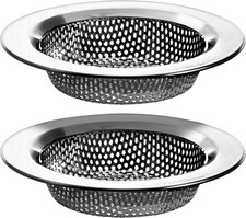 2 Pack - 4.5" Top / 3" Basket - Kitchen Sink Drain Strainer Large Silver